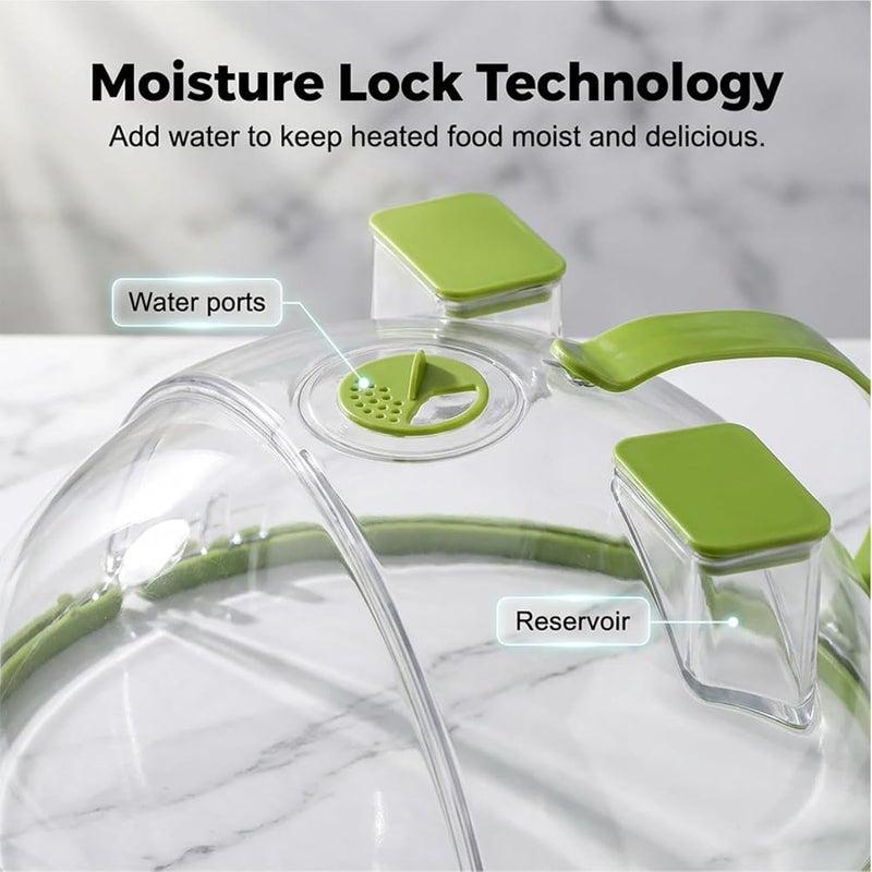 Food Cover for Microwave Oven, 10.6x4.7inch Anti-Splash Round Guard with Water Steamer, Microwave Cover Lid, for Splash Oil Dust Vapor Wave Heating Bowl Plate Oven Kitchen - Image 5