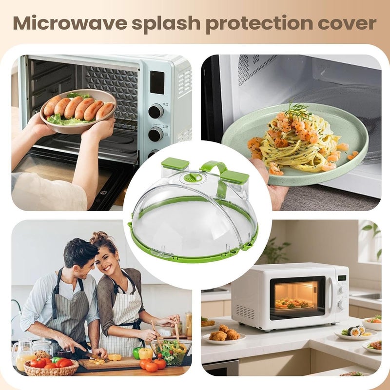 Food Cover for Microwave Oven, 10.6x4.7inch Anti-Splash Round Guard with Water Steamer, Microwave Cover Lid, for Splash Oil Dust Vapor Wave Heating Bowl Plate Oven Kitchen - Image 4