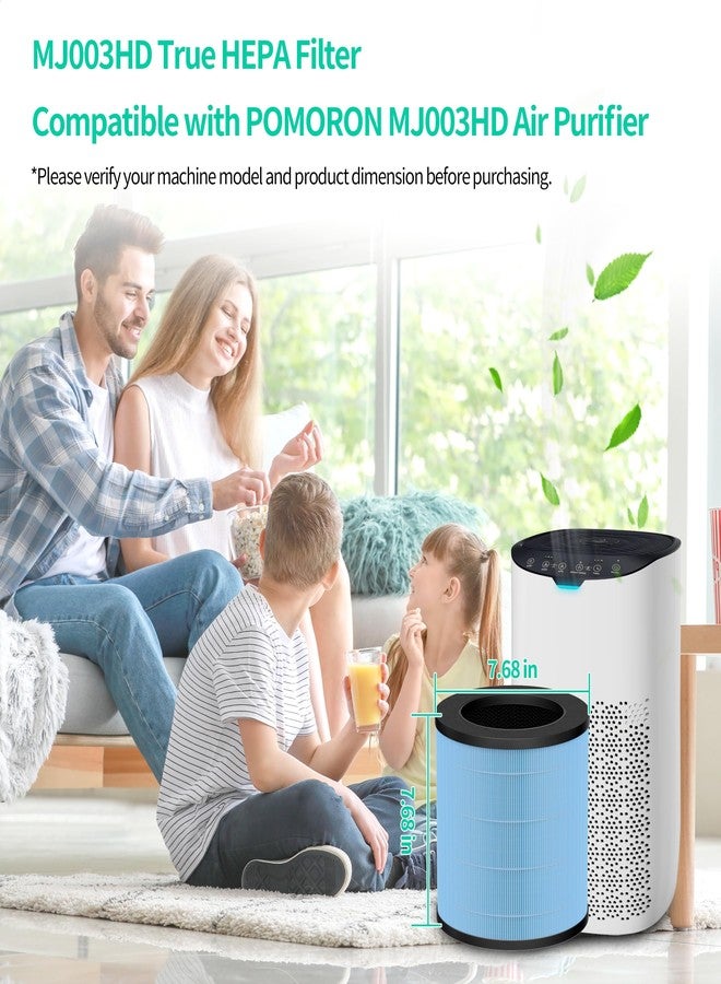 isingoione فلتر بديل مُحسّن MJ003HD متوافق مع جهاز تنقية الهواء POMORON MJ003HD، 4 في 1، فلتر HEPA H13 وفلاتر الكربون النشط، فلتران Mj003hd-RF و10 وسادات عطرية. - Image 2