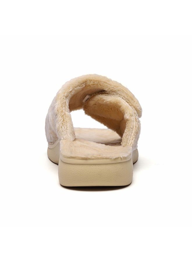 Sollbeam Fuzzy House Slippers With Arch Support Orthotic Heel Cup Sandals For Women - Image 5