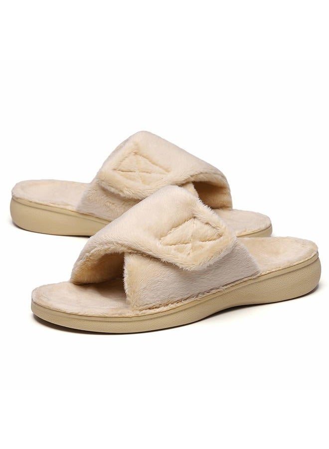 Sollbeam Fuzzy House Slippers With Arch Support Orthotic Heel Cup Sandals For Women - Image 1