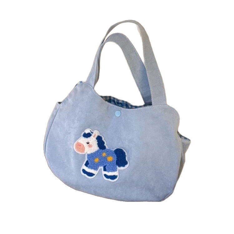 Blue Pony Canvas Tote Bag - Image 1