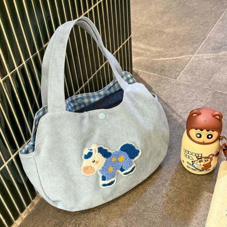 Blue Pony Canvas Tote Bag - Image 5