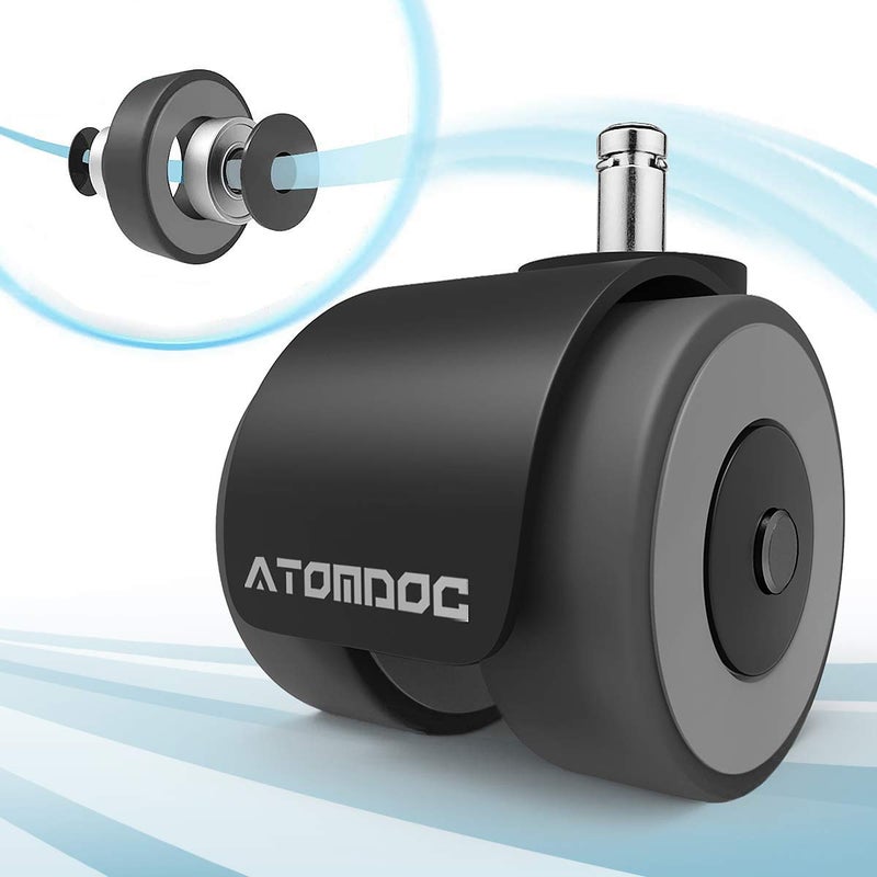 Office Chair Caster Wheels by ATOMDOC 2 Newly Revolutionary Quadruple Ball Bearing DesignHeavy Duty  Safe Protection for All Floors Including Hardwood Set of 5