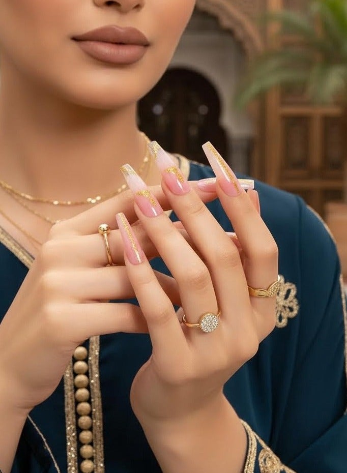مافيك طقم أظافر تركيب فرنسية 24 قطعة من maffick مع ملقط وعجلة زينة (نجوم وأقمار) - أظافر صناعية متوسطة الطول ([كوفين / مربع]) مع لاصق “سوبر هولد” - مجموعة أظافر مستعارة قابلة لإعادة الاستخدام (بدون صمغ) - Image 5