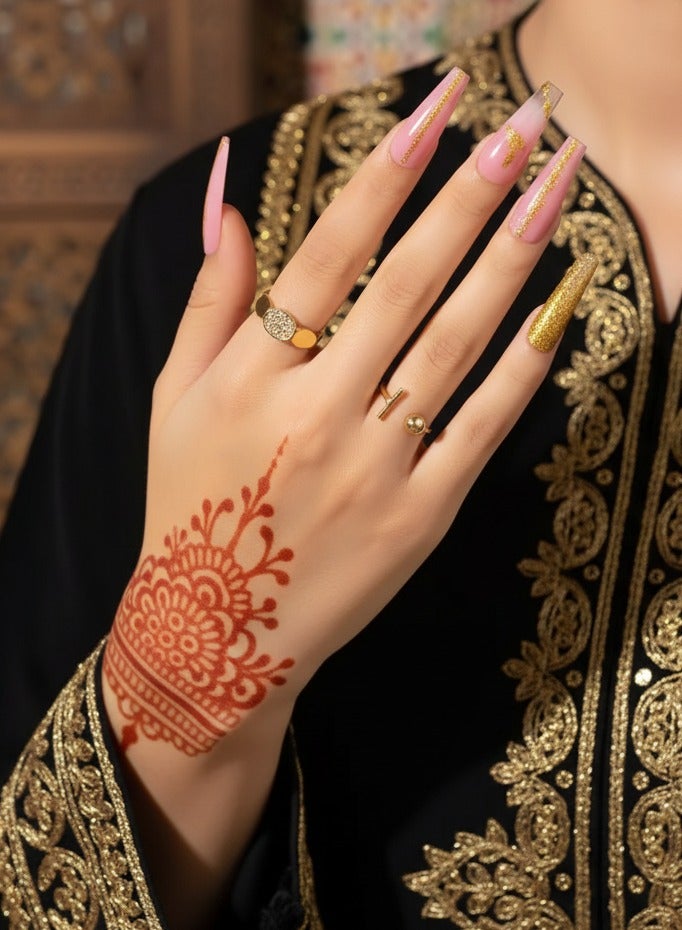 مافيك طقم أظافر تركيب فرنسية 24 قطعة من maffick مع ملقط وعجلة زينة (نجوم وأقمار) - أظافر صناعية متوسطة الطول ([كوفين / مربع]) مع لاصق “سوبر هولد” - مجموعة أظافر مستعارة قابلة لإعادة الاستخدام (بدون صمغ) - Image 1