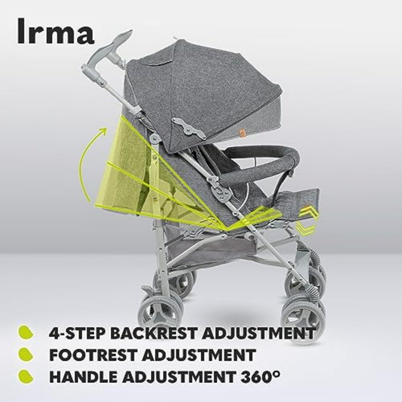 Urban stroller for infants up to 15 kg, aluminum frame, charcoal gray, ultra-lightweight with one-hand fold and lie-flat recline - Image 5