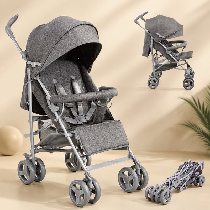 Urban stroller for infants up to 15 kg, aluminum frame, charcoal gray, ultra-lightweight with one-hand fold and lie-flat recline - Image 1