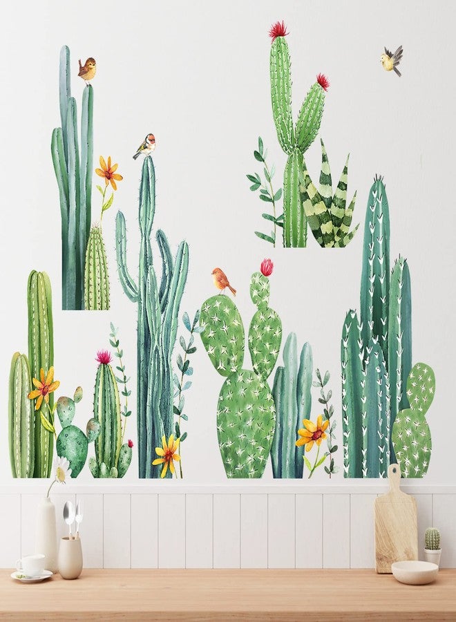 Mfault Cactus Wall Decals Stickers, Tropical Green Plants Cacti Living Room Decorations Bedroom Art, Botanical Home Kitchen Decor - Image 3