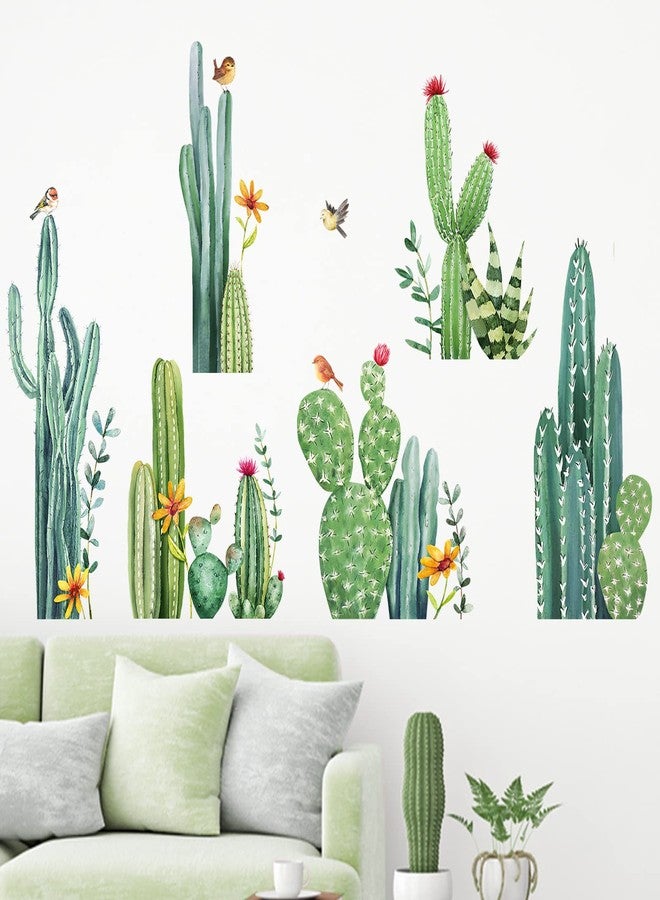 Mfault Cactus Wall Decals Stickers, Tropical Green Plants Cacti Living Room Decorations Bedroom Art, Botanical Home Kitchen Decor - Image 5