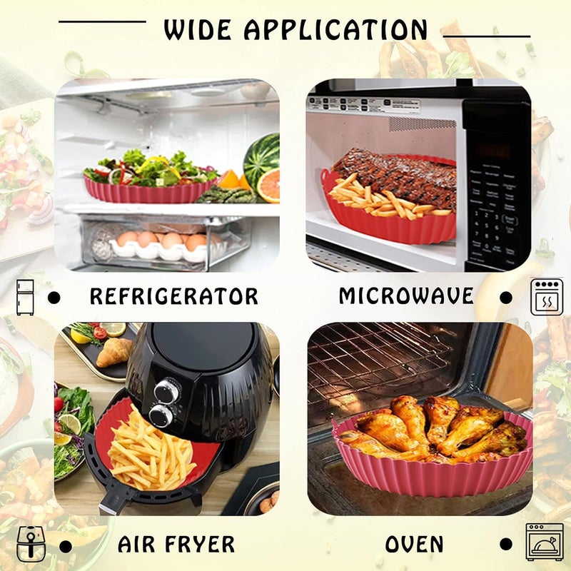 NISIXDEC Air Fryer Silicone Liners2 Pack Silicone Liners 75 Inch Air Fryer Liners - Image 5