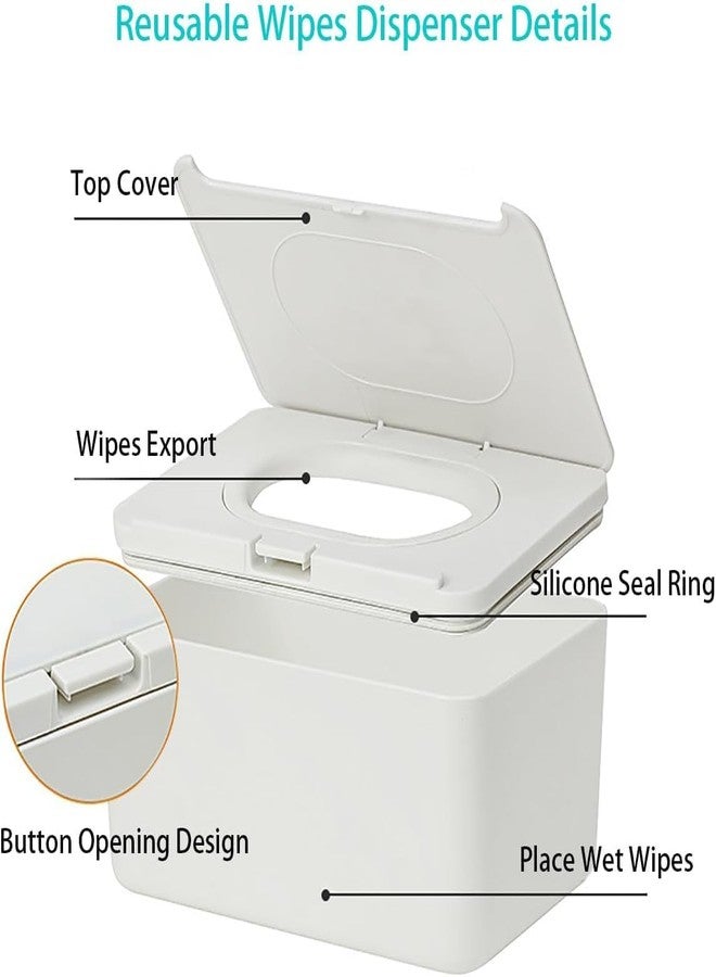 Hidak Tissue Holder Box Baby Wipes Dispenser Box Wet Wipes Holder for Baby & Adult Refillable Wipe Container Storage Box One Hand Button Opening with Seal & Locking Lid (Black) - Image 3