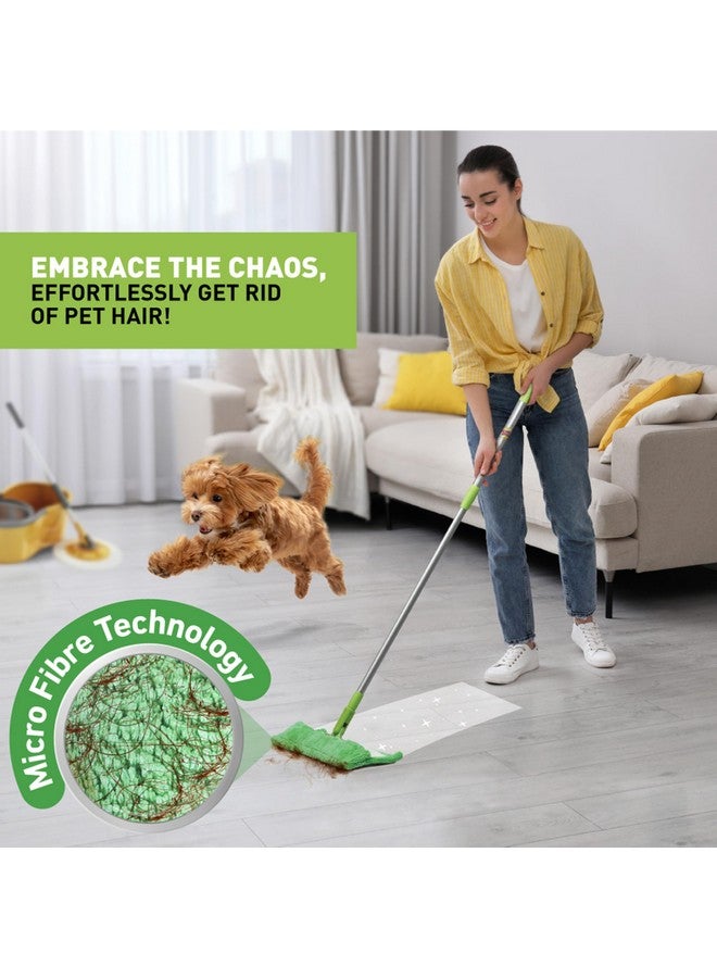 Scotch Brite Scotch-Brite Multi-Purpose Microfiber Flat Mop With 1 Extra Refill For Dry & Wet Cleaning, 360 Degree Rotating Head And Telescopic Handle, Suitable For Floor, Glass, Ceiling And Walls (Green) - Image 5