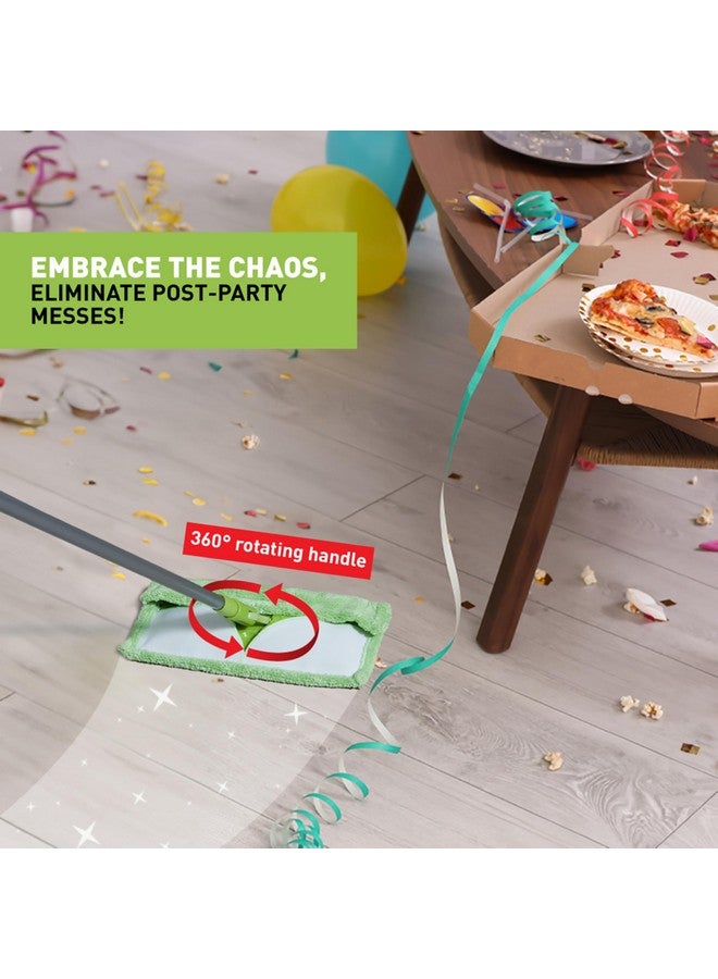 Scotch Brite Scotch-Brite Multi-Purpose Microfiber Flat Mop With 1 Extra Refill For Dry & Wet Cleaning, 360 Degree Rotating Head And Telescopic Handle, Suitable For Floor, Glass, Ceiling And Walls (Green) - Image 3