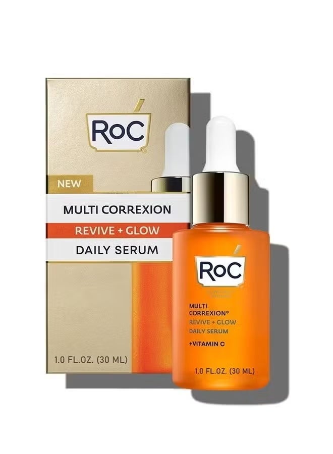 RoC Multi Correxion Revive + Glow 10% Active Vitamin C Serum for Face, Daily Anti-Aging Wrinkle and Skin Tone Skin Care Treatment, Brightening Serum, 1 Fluid Ounce - Image 1