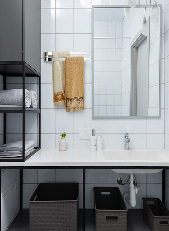 BGL Swivel Towel Bar Chrome,Two Arms Wall Mount Towel Hanger Holder for Bathroom Organizer - Image 2
