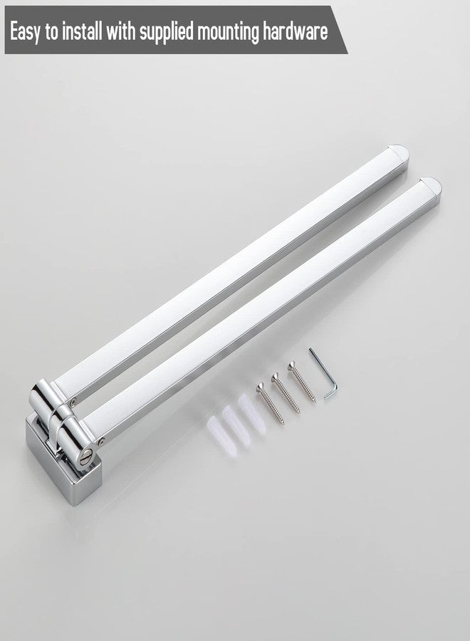 BGL Swivel Towel Bar Chrome,Two Arms Wall Mount Towel Hanger Holder for Bathroom Organizer - Image 5