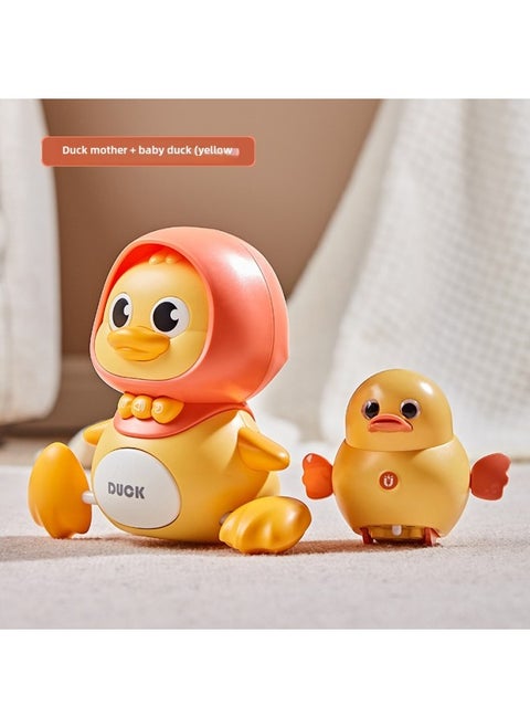 Baby Learn To Head Up, Turn Over, Learn To Walk Educational Toys Swing Duck Movable Swing Electric Toys Business Toys-Colors:Swing Magnetic Duck-Yellow Mother Duck 1 Chick