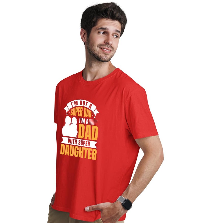 INDISSH Dad Daughter Matching T-Shirt Combo of 2 | Printed Cotton Tshirts - FAM2_RNM-DD04-RED-3XL_KRN-DD04-RED-13YR - Image 3