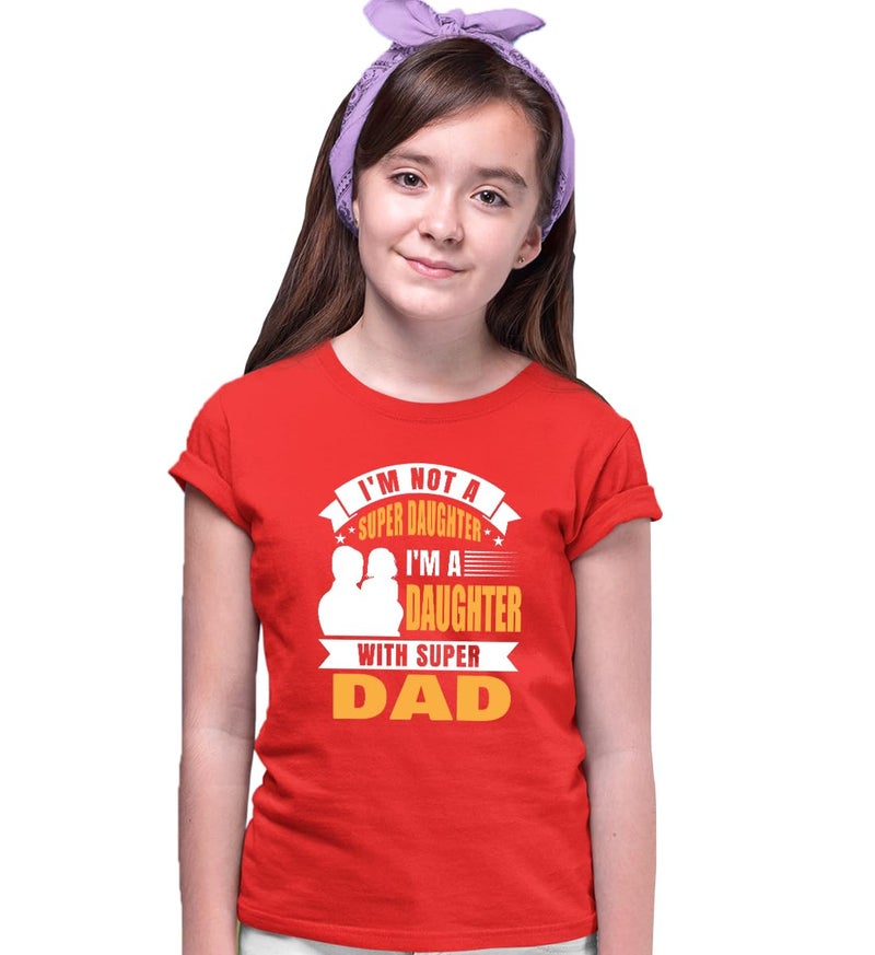 INDISSH Dad Daughter Matching T-Shirt Combo of 2 | Printed Cotton Tshirts - FAM2_RNM-DD04-RED-3XL_KRN-DD04-RED-13YR - Image 2
