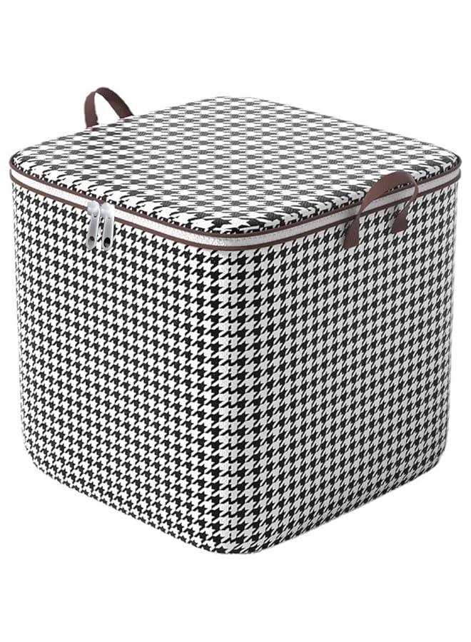 MIXDE 2 Pcs Clothing Storage Bags,Closet Folding Organizer Bag,Houndstooth Pattern Printed Storage Zipper Bag with Portable Handle Zipper design for Clothes Bedding Quilts (2pcs 100L) - Image 1