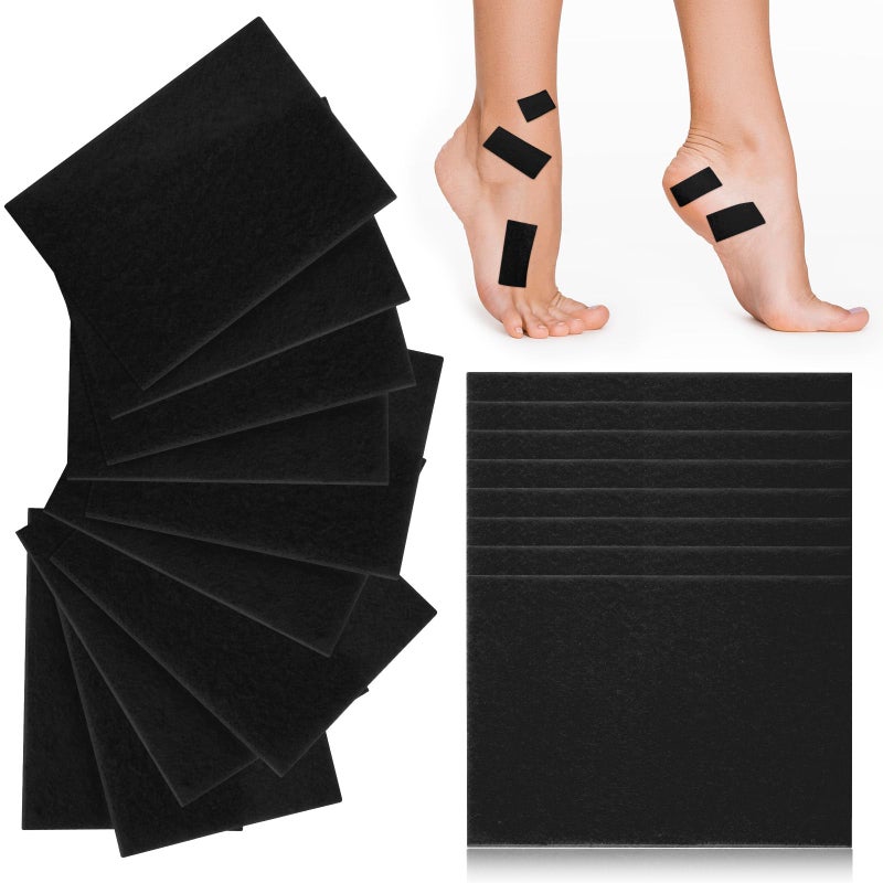 Boyiee 35 Sheets Moleskin Tape Adhesive Pads Shoe Moleskin Padding Blister Prevention Tape for Boots Hiking Reduce Friction PainLintBlack