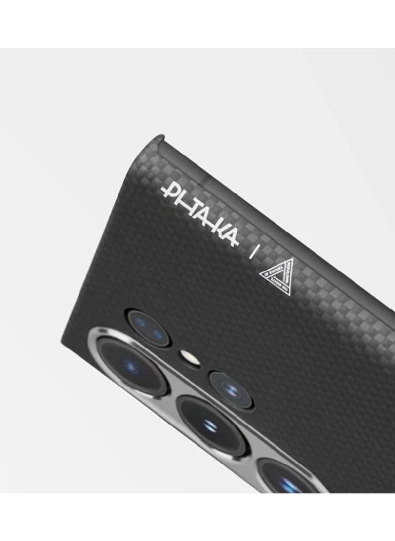 PITAKA for S24 Ultra Case 6.8 Inch Compatible with MagSafe, Slim & Light Samsung Galaxy S24 Ultra Case, 1500D Aramid Fiber Made Tactile Woven Case Re-TROS Edition - Refining