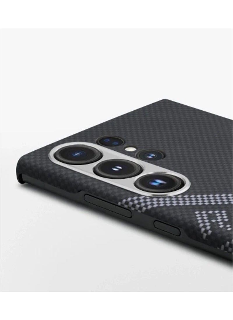 PITAKA for S24 Ultra Case 6.8 Inch Compatible with MagSafe, Slim & Light Samsung Galaxy S24 Ultra Case, 1500D Aramid Fiber Made Tactile Woven Case Re-TROS Edition - Refining