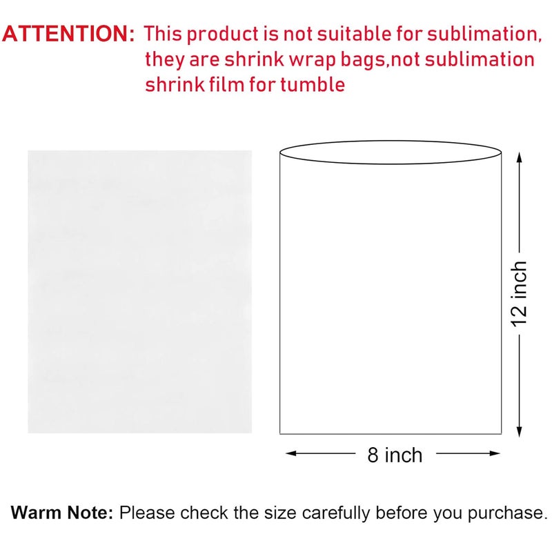 Morepack Shrink Wrap Bags,100 Pcs 8x12 Inches PVC Heat Shrink Wrap for Packagaing Soap,Shoes,Bath Bombs, Film DVD/CD, Candles,Homemade DIY Projects - Image 2