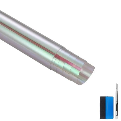 LZLRUN 12 by 48 inches Self Adhesive Auto Car Tint Chrome Chameleon Headlight Taillight Fog Light Vinyl Smoke Film Sheet Sticker Cover (Chameleon Transparent) - Image 2