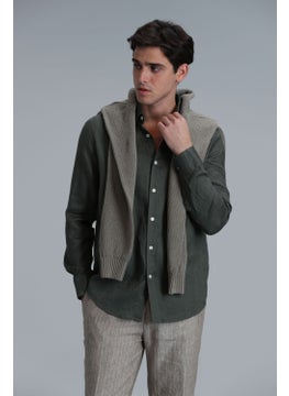 Lufian Men's Pitaya Basic Comfort Fit Shirt 111010611 Khaki  - Image 3