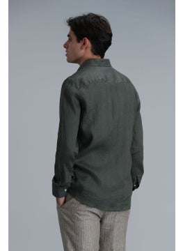 Lufian Men's Pitaya Basic Comfort Fit Shirt 111010611 Khaki  - Image 4