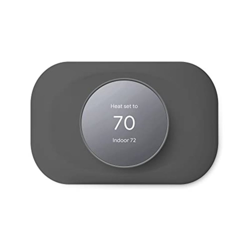 متوافق مع غطاء لوحة الحائط Google Nest Thermostat 2020 - طقم تقليم Nest Thermostat، مصنوع خصيصًا لـ Google Nest Thermostat 2020، تغطية العيوب سهلة التركيب - فحمي - Image 1
