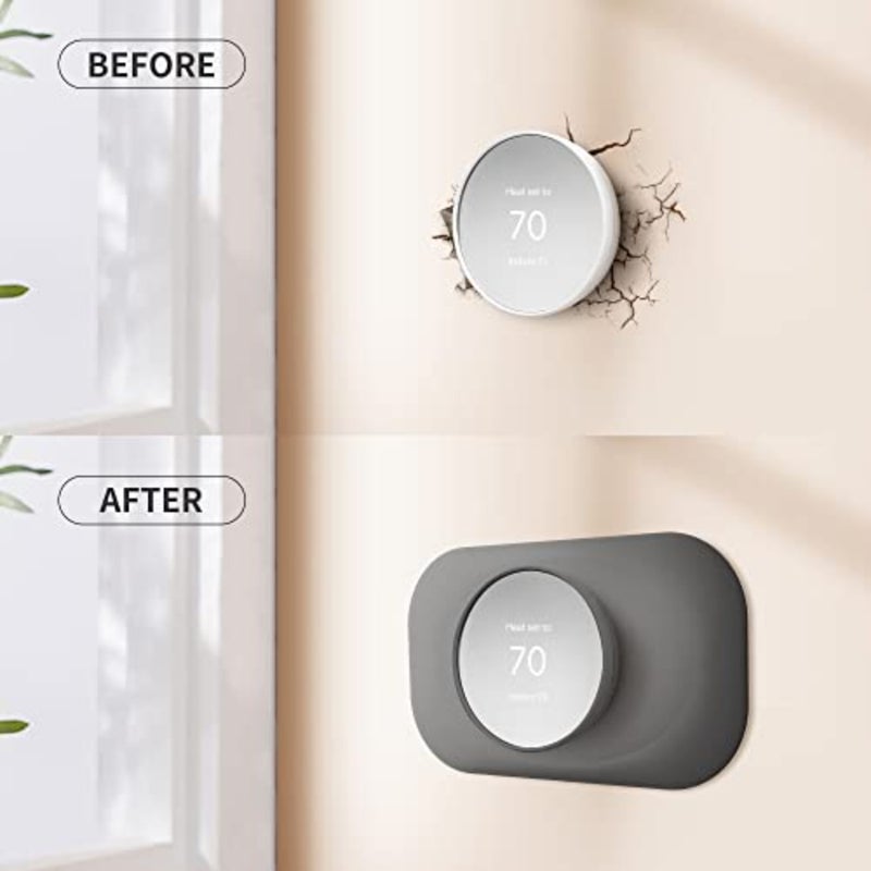 متوافق مع غطاء لوحة الحائط Google Nest Thermostat 2020 - طقم تقليم Nest Thermostat، مصنوع خصيصًا لـ Google Nest Thermostat 2020، تغطية العيوب سهلة التركيب - فحمي - Image 4