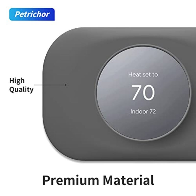 متوافق مع غطاء لوحة الحائط Google Nest Thermostat 2020 - طقم تقليم Nest Thermostat، مصنوع خصيصًا لـ Google Nest Thermostat 2020، تغطية العيوب سهلة التركيب - فحمي - Image 3