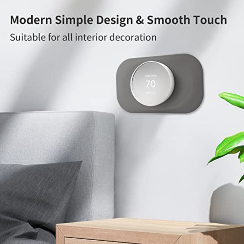 متوافق مع غطاء لوحة الحائط Google Nest Thermostat 2020 - طقم تقليم Nest Thermostat، مصنوع خصيصًا لـ Google Nest Thermostat 2020، تغطية العيوب سهلة التركيب - فحمي - Image 5