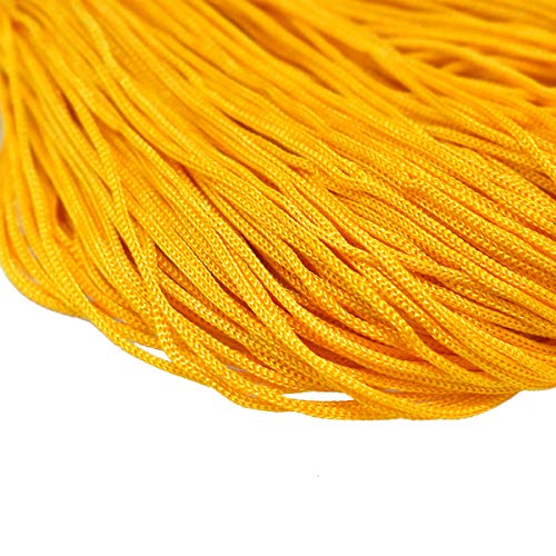 Embroiderymaterial 1MM Nylon Cord for Jewelry Making – 95 Metre Yellow Braided Nylon Thread for Beading, Bracelets, Macrame & Craft Projects (1 Roll) - Image 3