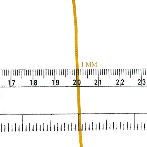Embroiderymaterial 1MM Nylon Cord for Jewelry Making – 95 Metre Yellow Braided Nylon Thread for Beading, Bracelets, Macrame & Craft Projects (1 Roll) - Image 2