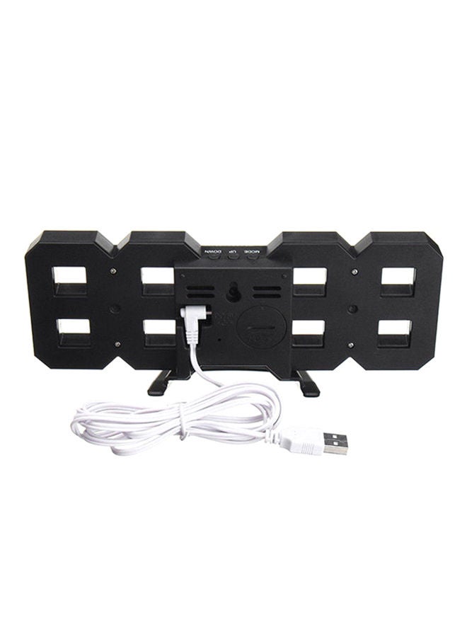 NIBEMINENT Digital LED Desk Night Wall Alarm Watch Black  - Image 3