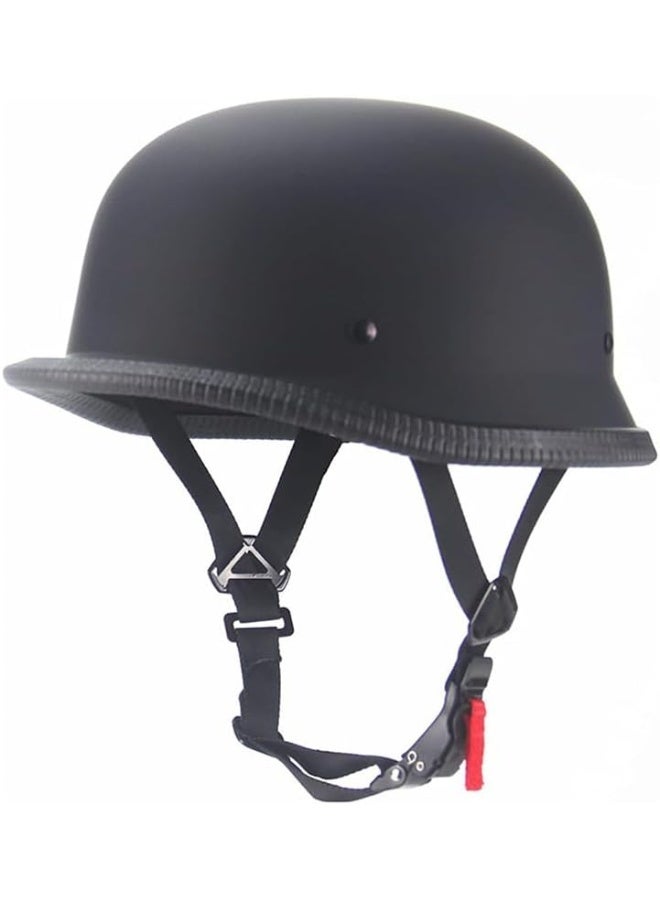 German Style Open Face Motorcycle Helmet - Black Matte - Image 2