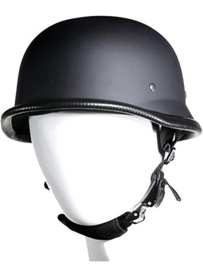 German Style Open Face Motorcycle Helmet - Black Matte - Image 1