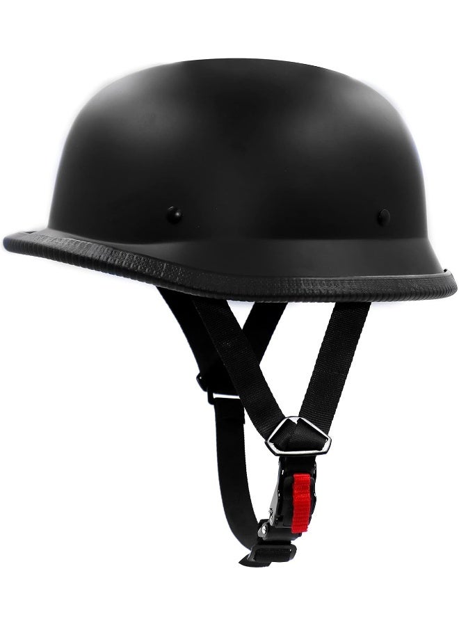 German Style Open Face Motorcycle Helmet - Black Matte - Image 5