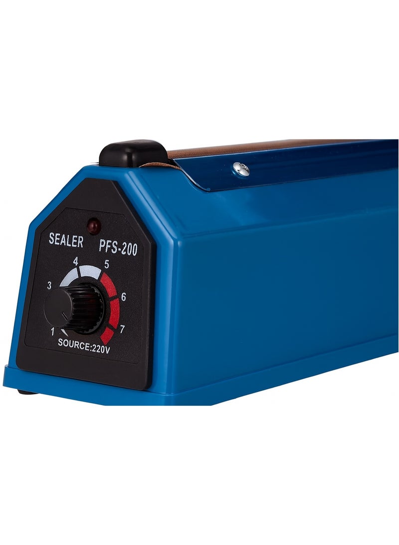 Impulse Sealer PFS-200 | 8-inch Heat Sealing Machine for Plastic & Poly Bags | 220-240V | 210W Power | Adjustable Timer | Professional Manual Bag Sealer - Image 2