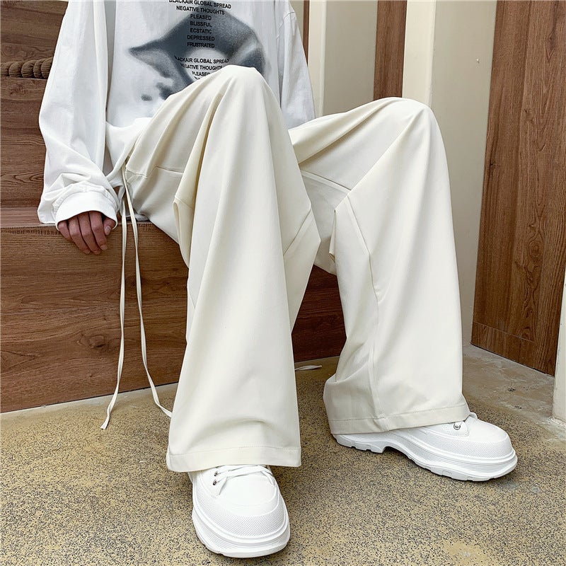 Hong Kong Style Retro Design Sense Strap Pants Men'S And Women'S High Street Couples Straight Leg Wide Leg Casual Trendy Pants - Image 4
