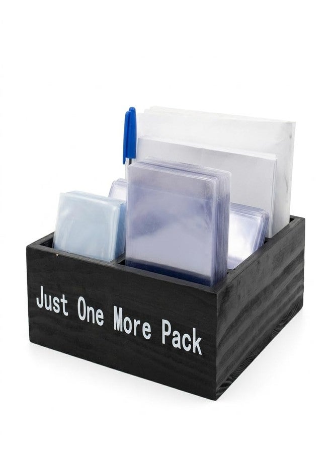 GoFika Top Loader and Penny Sleeve Dispenser TCG Rip Caddy Shipping Station Trading Card Organizer Wooden Storage Box 7.7x7.7x2.63 in - Image 1