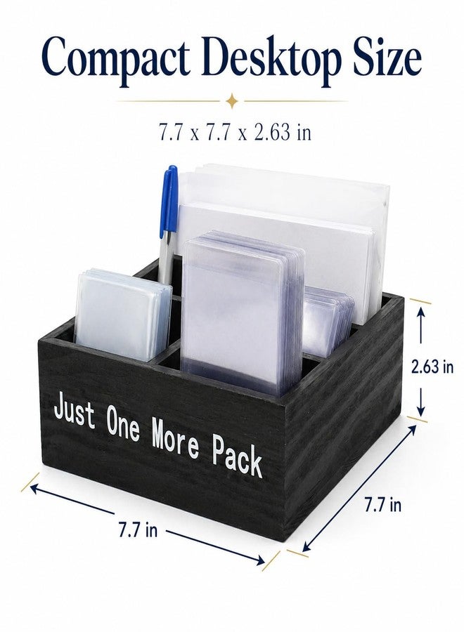GoFika Top Loader and Penny Sleeve Dispenser TCG Rip Caddy Shipping Station Trading Card Organizer Wooden Storage Box 7.7x7.7x2.63 in - Image 5