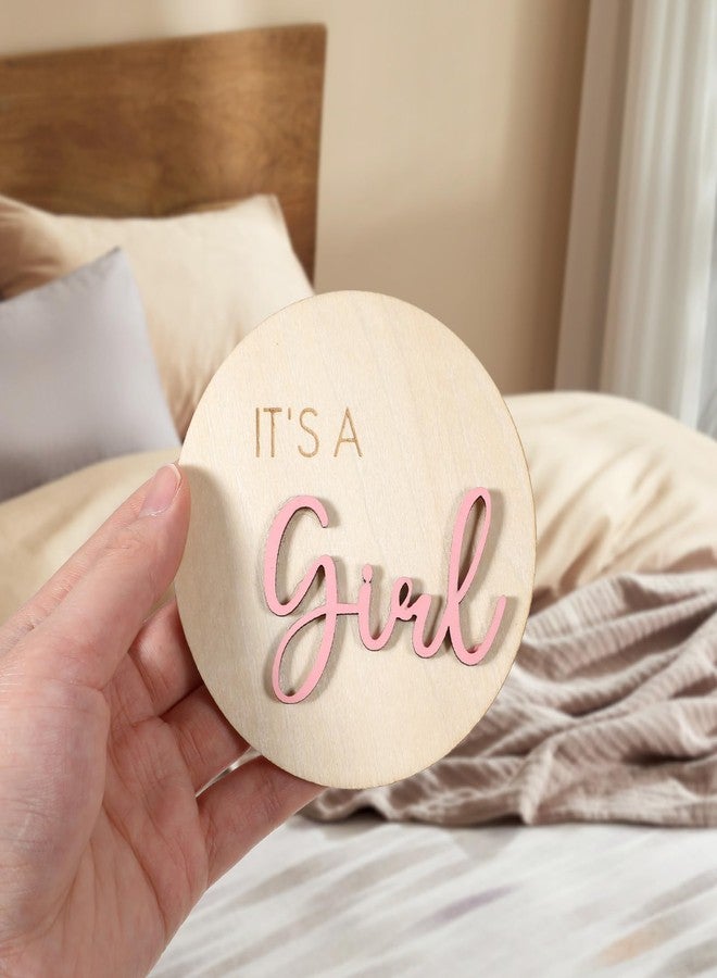 Azefnuhk 1pc It's a Girl Sign, Gender Reveal Wooden Sign, Baby Announcement Sign, Baby Shower Wood Signs for Photography Prop, Birth Prop, New Mom Gift (Pink) - Image 5