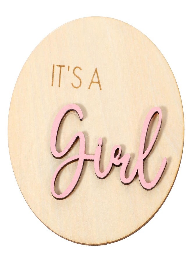 Azefnuhk 1pc It's a Girl Sign, Gender Reveal Wooden Sign, Baby Announcement Sign, Baby Shower Wood Signs for Photography Prop, Birth Prop, New Mom Gift (Pink) - Image 1