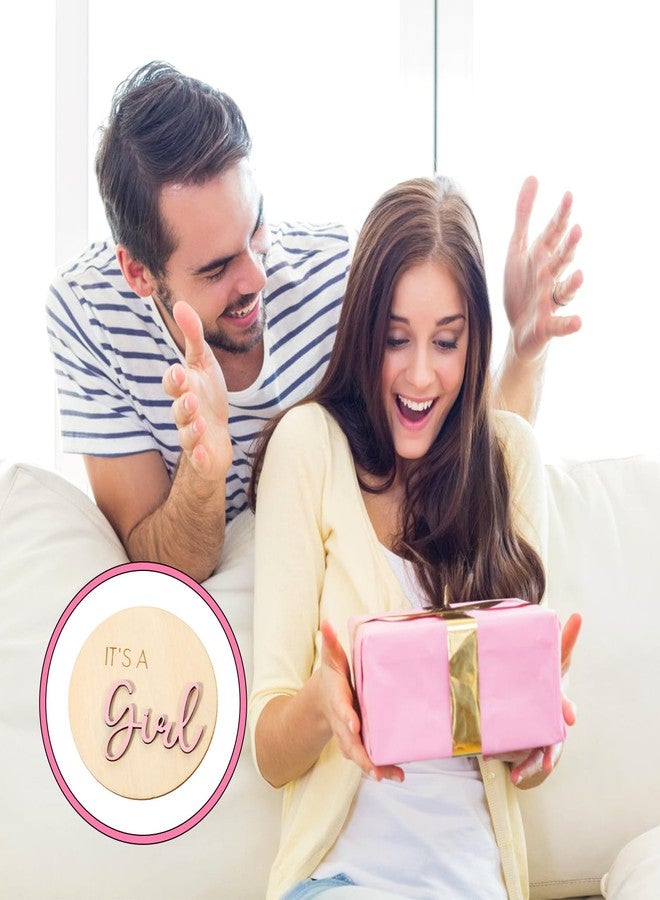 Azefnuhk 1pc It's a Girl Sign, Gender Reveal Wooden Sign, Baby Announcement Sign, Baby Shower Wood Signs for Photography Prop, Birth Prop, New Mom Gift (Pink) - Image 3