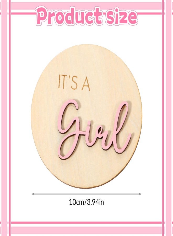 Azefnuhk 1pc It's a Girl Sign, Gender Reveal Wooden Sign, Baby Announcement Sign, Baby Shower Wood Signs for Photography Prop, Birth Prop, New Mom Gift (Pink) - Image 2